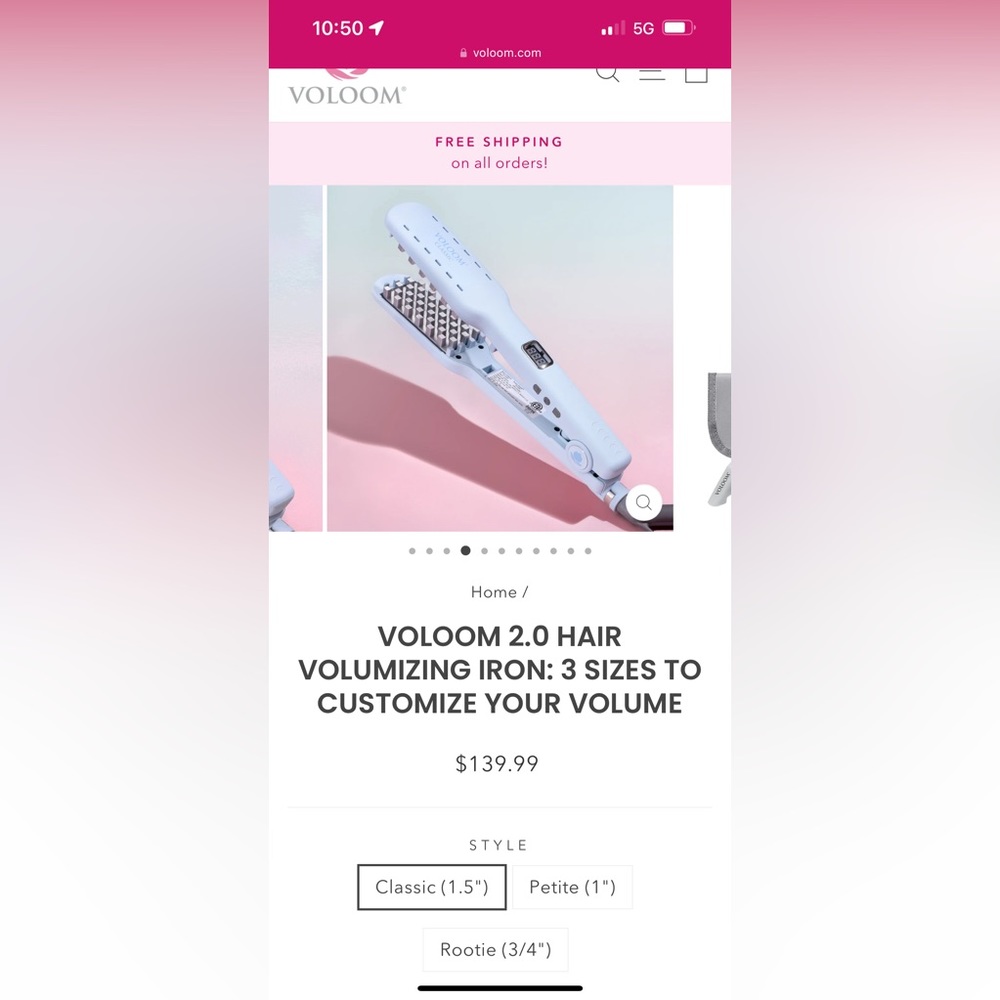 NWT VOLOOM 1.5 inch volumizing iron . Never been used!